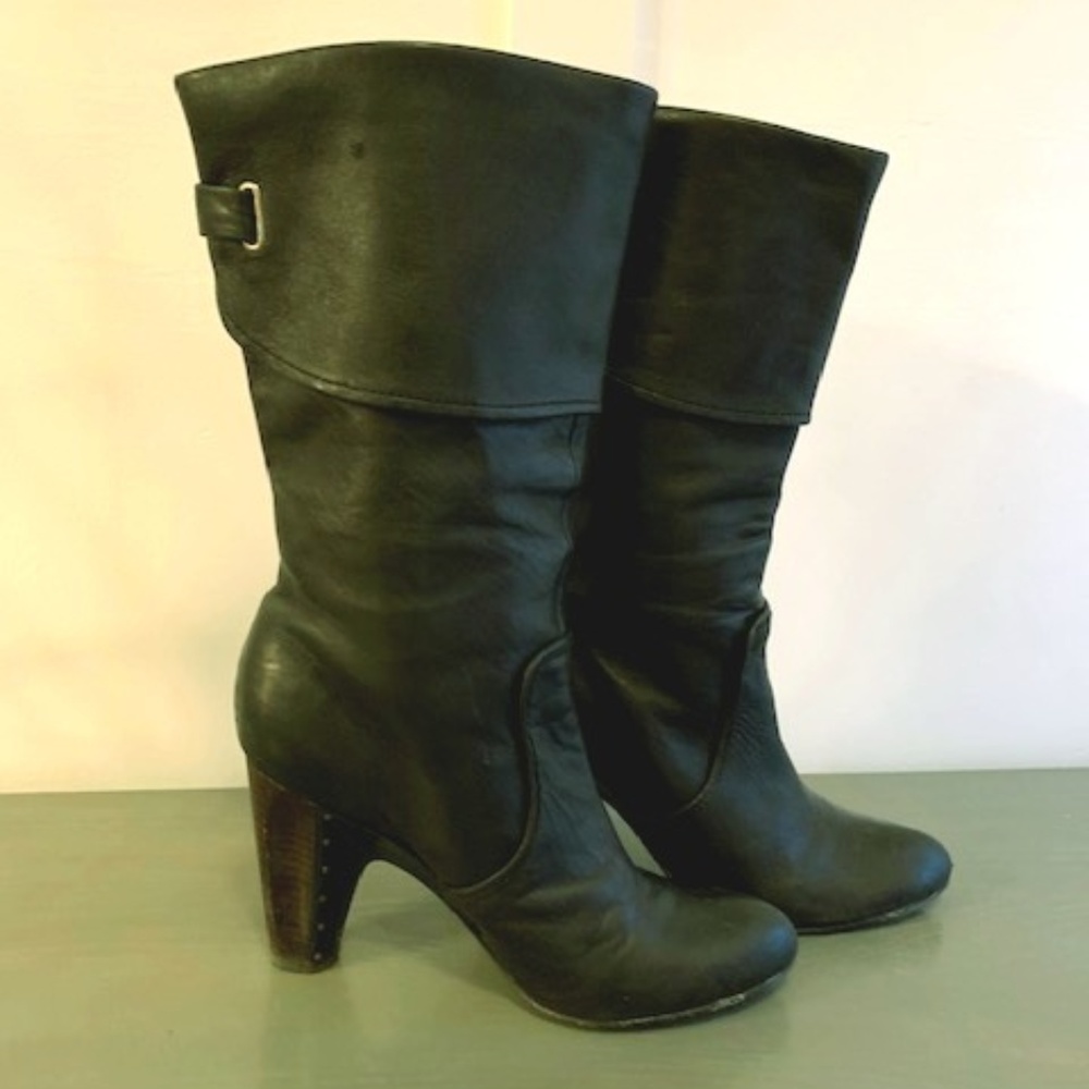 Frye Bethany Cuff Shortie Black Healed Boot